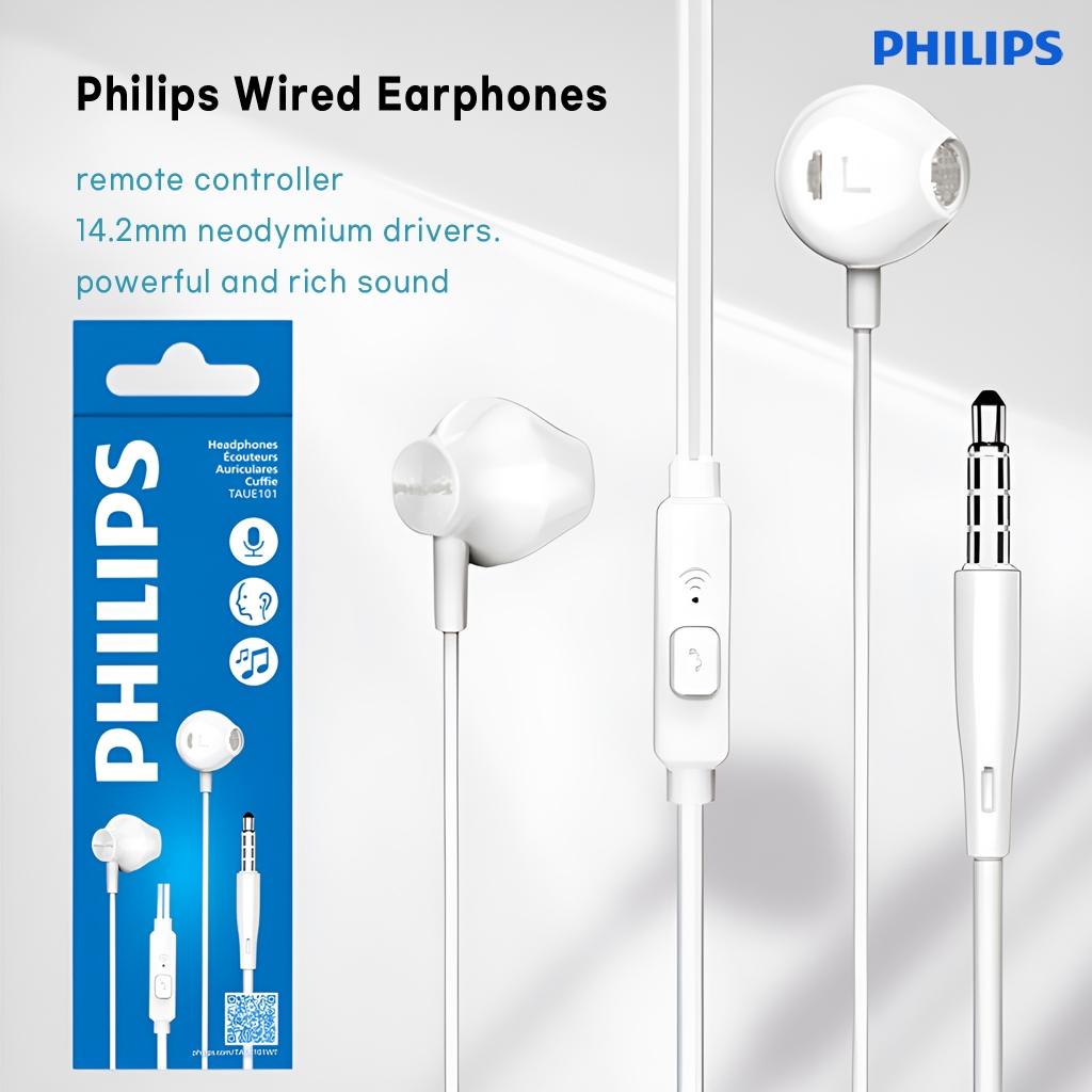 Tai nghe có dây Philips Tai nghe mở tai thoải mái Âm thanh độ trung thực cao Jack cắm 3,5 mm tích hợp cuộc gọi Mic