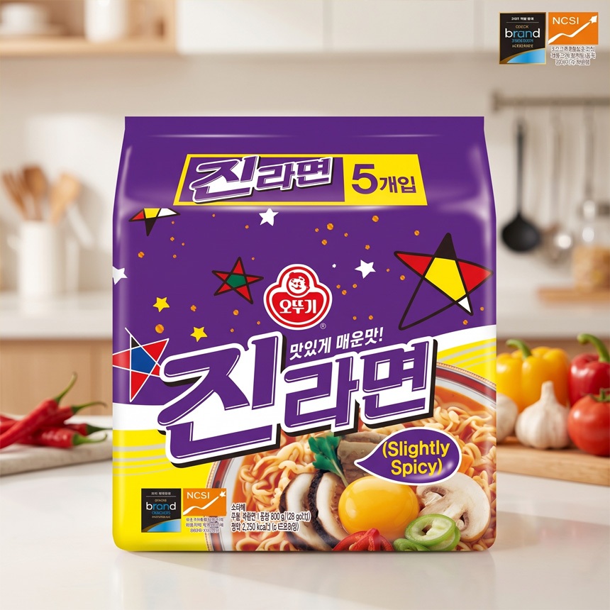[Ottogi] Jin Ramen Hàn Quốc Ramen Jin Ramyun Hơi cay 1 gói (5 gói)
