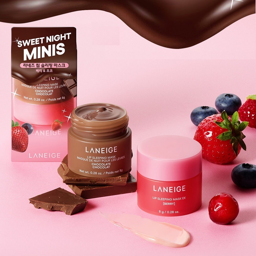 Laneige Mặt nạ ngủ cho môi EX 8g+8g Set Berry Choco | Chăm sóc môi Hàn Quốc | Made in Korea