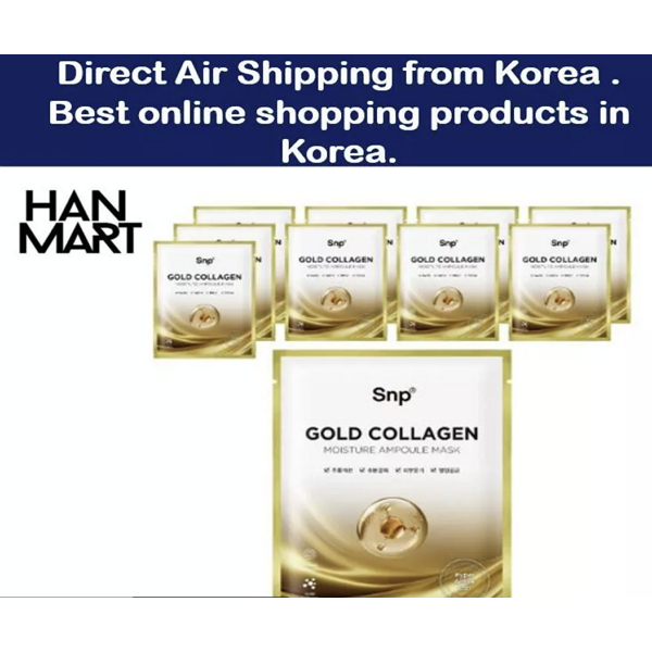 [SNP] Mặt nạ vàng Collagen Ampoule, 10 tờ (1 tờ mỗi gói) (1 gói) [Gói mặt nạ Hàn Quốc]