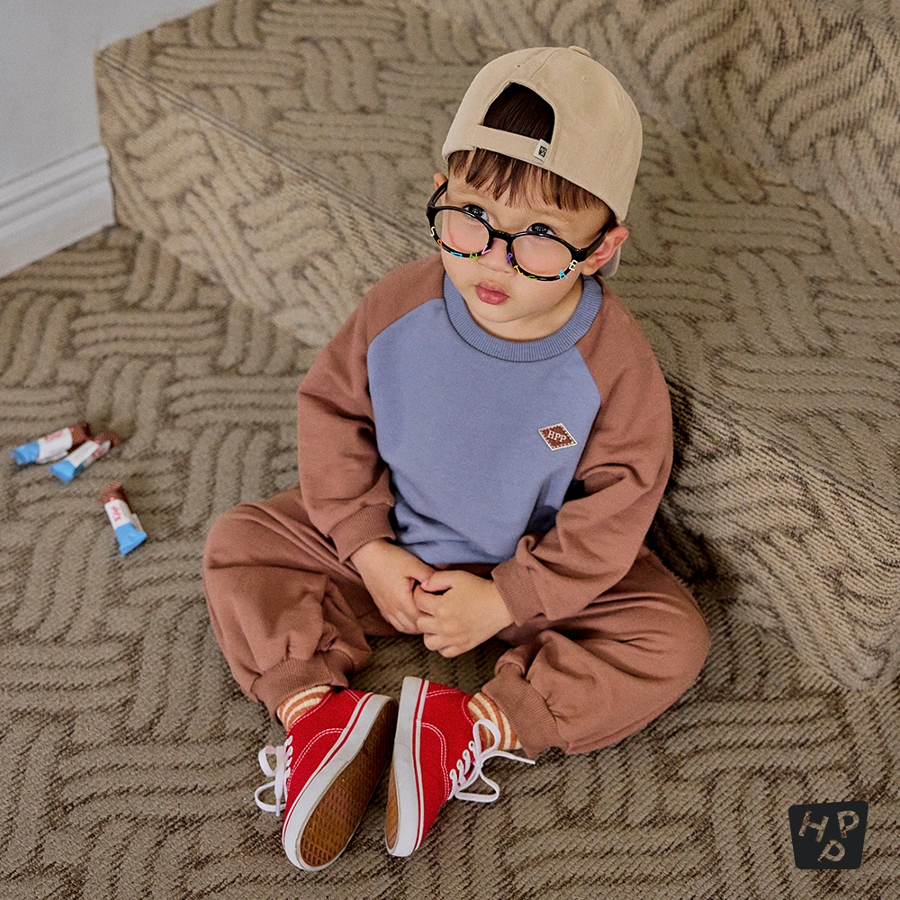 HAPPY PRINCE Benji Bộ hai mảnh  - Raglan Blue & Brown, 1-6Y