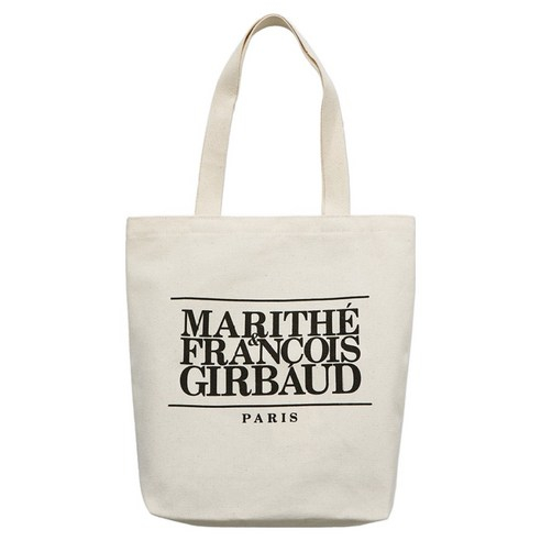 [Marithe Francois Girbaud] Túi Tote Eco Canvas Logo Cổ Điển Hàn Quốc Tự Nhiên 35x37cm