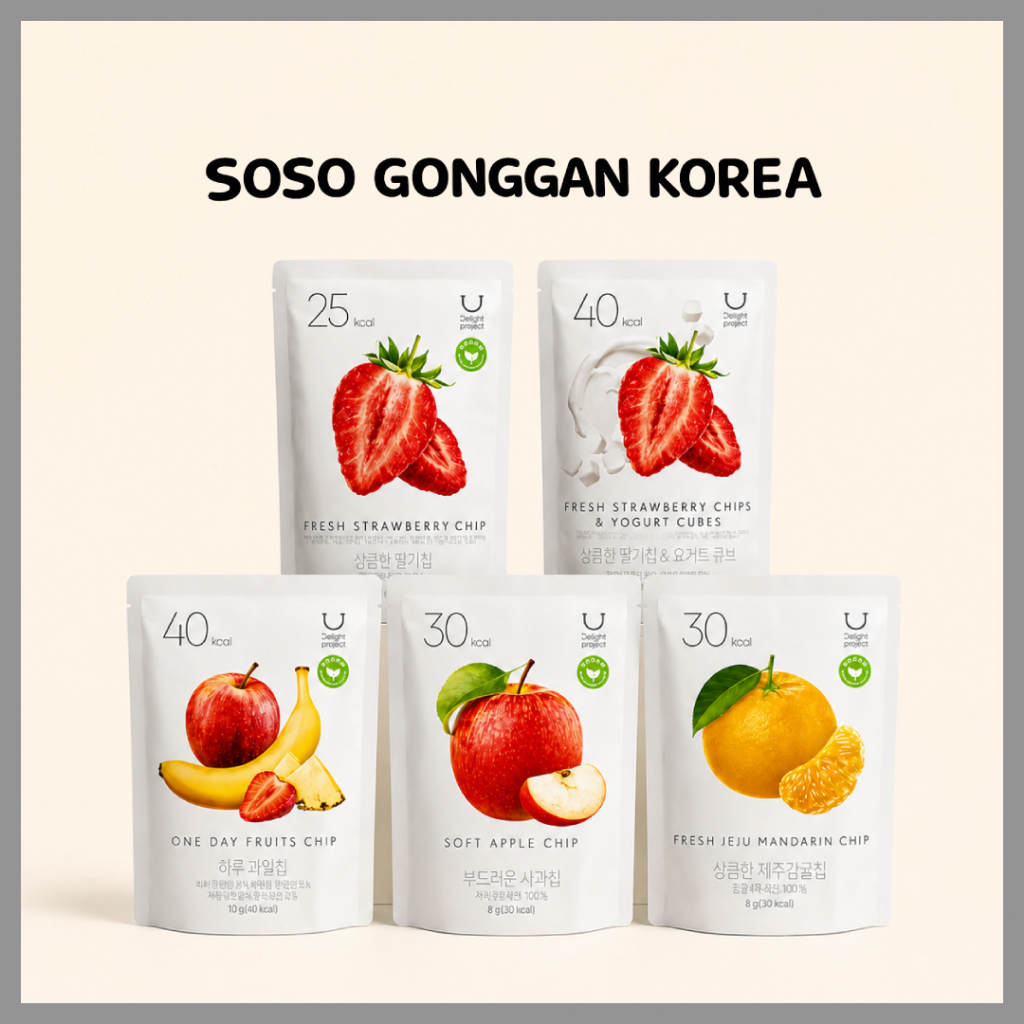 🇰🇷 Korea Delight Project Fruit Chips Healthy Snack Low Calorie Freeze Trái cây sấy khô Snack