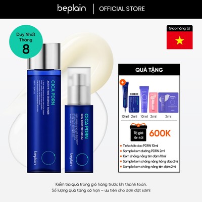 [Beplain Chính Hãng] [Combo Độc Quyền] Tinh chất BEPLAIN Cica PDRN Skin Booster Serum 30ml &  Toner tinh chất BEPLAIN Cica PDRN Activating Essence Toner 155ml – Phục hồi, tái sinh da, trẻ hoá & căng bóng
