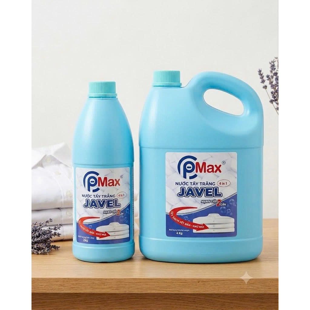 Nước tẩy qua áo Javel Pmax chai 1kg/2kg/4kg