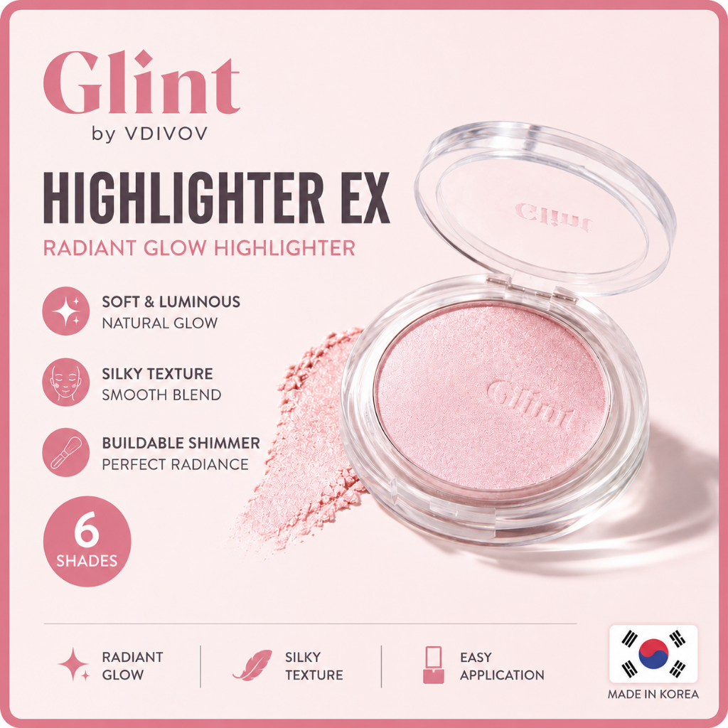 GLINT Highlighter EX Radiance Glow Powder Highlighter Natural Shimmer Trang điểm Hàn Quốc