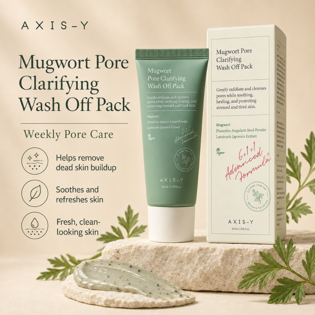 [AXIS-Y] Gói rửa sạch lỗ chân lông Mugwort 50ml | Mặt nạ đất sét Mugwort 61% để chăm sóc da lỗ chân 