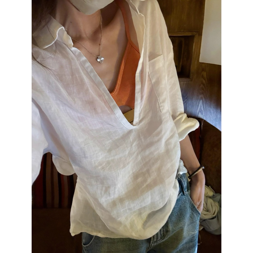 Áo kiểu nữ áo sơ mi nữ Summer chất liệu tơ tằm mỏng mát by Uimeecloset