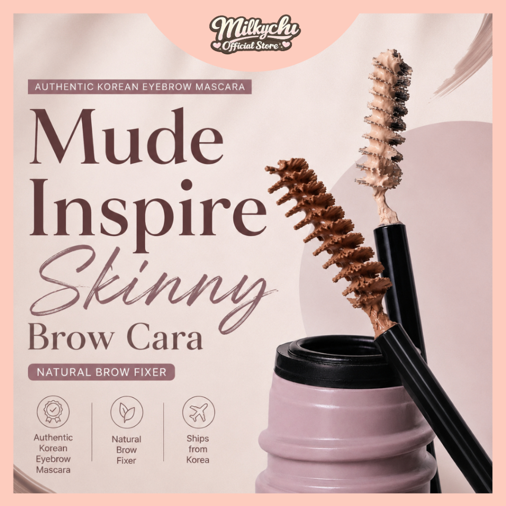Mude Inspire Skinny Brow Cara – Mascara lông mày nhuộm màu siêu mỏng 10 màu