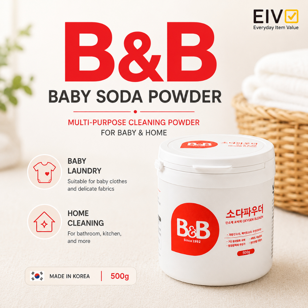 ⭐ B & B ⭐ Bột Soda Baby Oxygen Bleach 500g Bột Giặt Đa Năng & Vệ Sinh Gia Đình Sản Xuất Tại Hàn Quốc
