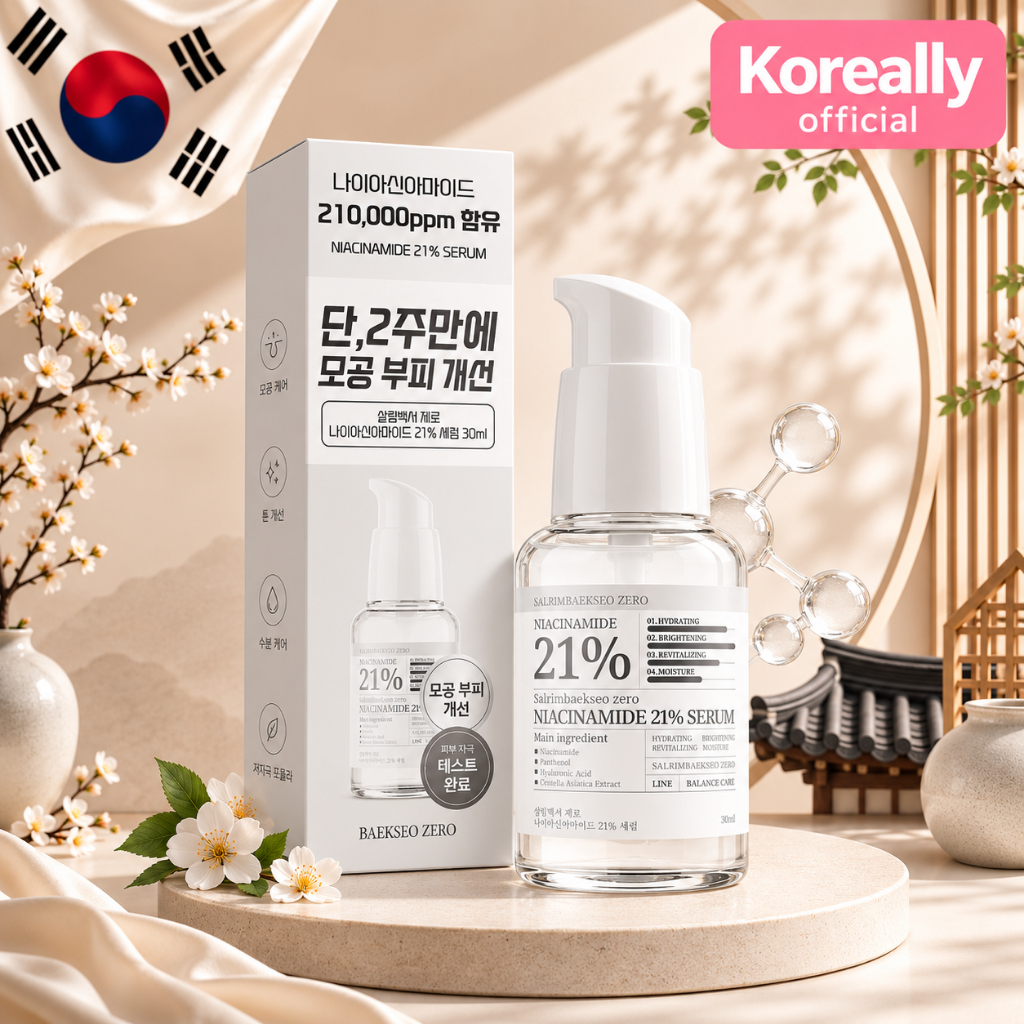Niacinamide 21% Serum 30ml Vitamin B3 Pore Care Brightening Face Serum K-Beauty Skincare