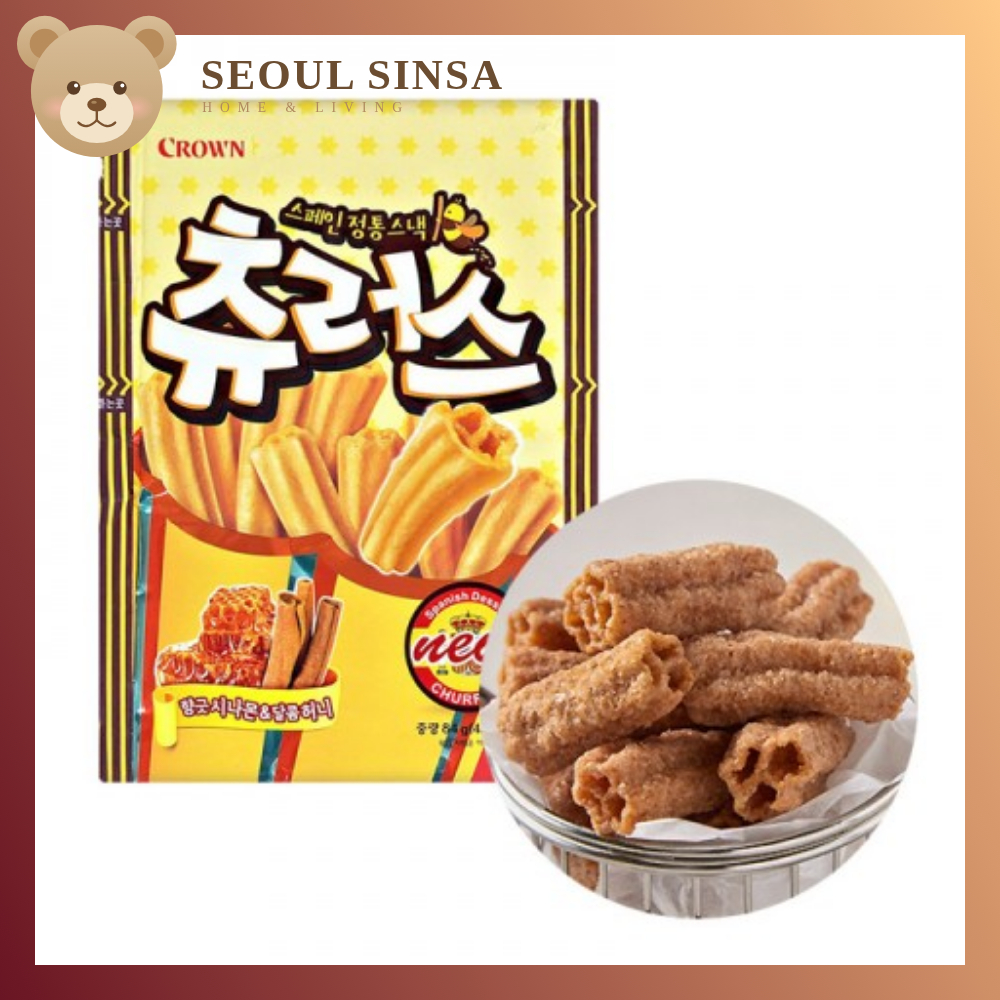 [CROWN] Churros Snack 84g Snack Ngọt Hàn Quốc