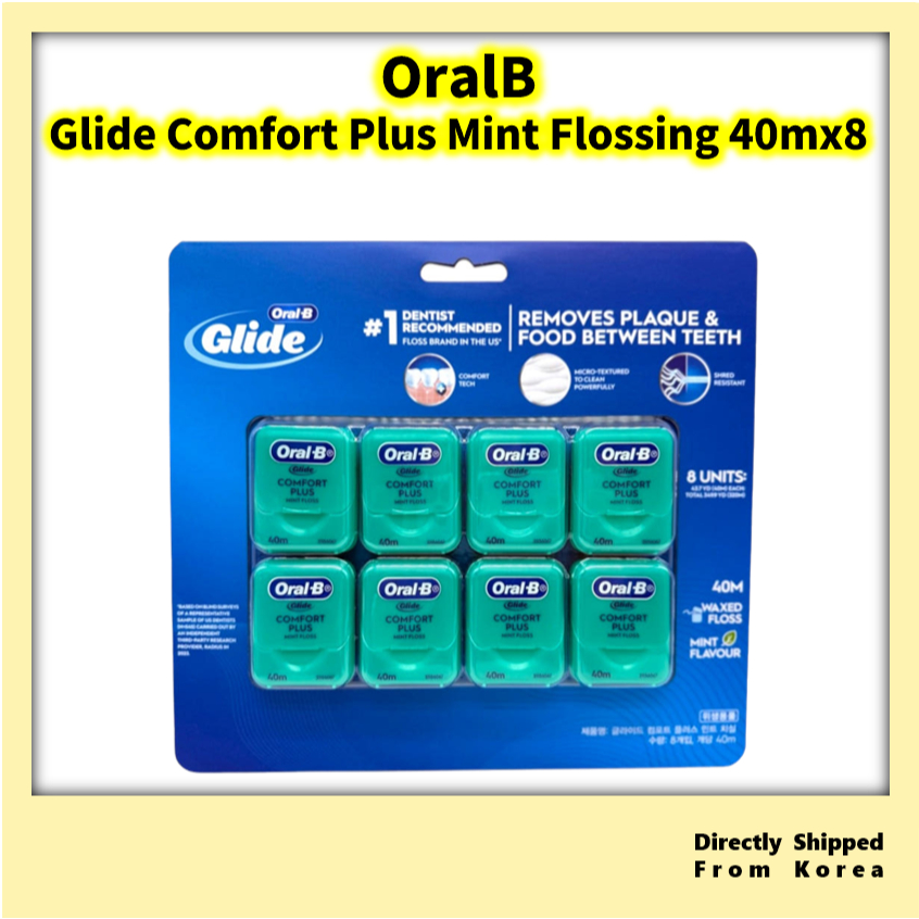 [OralB] Dây Chỉ Nha Khoa Glide Comfort Plus Hương Bạc Hà 40m | Gói 8 | Chăm Sóc Răng Miệng | Chỉ Nha