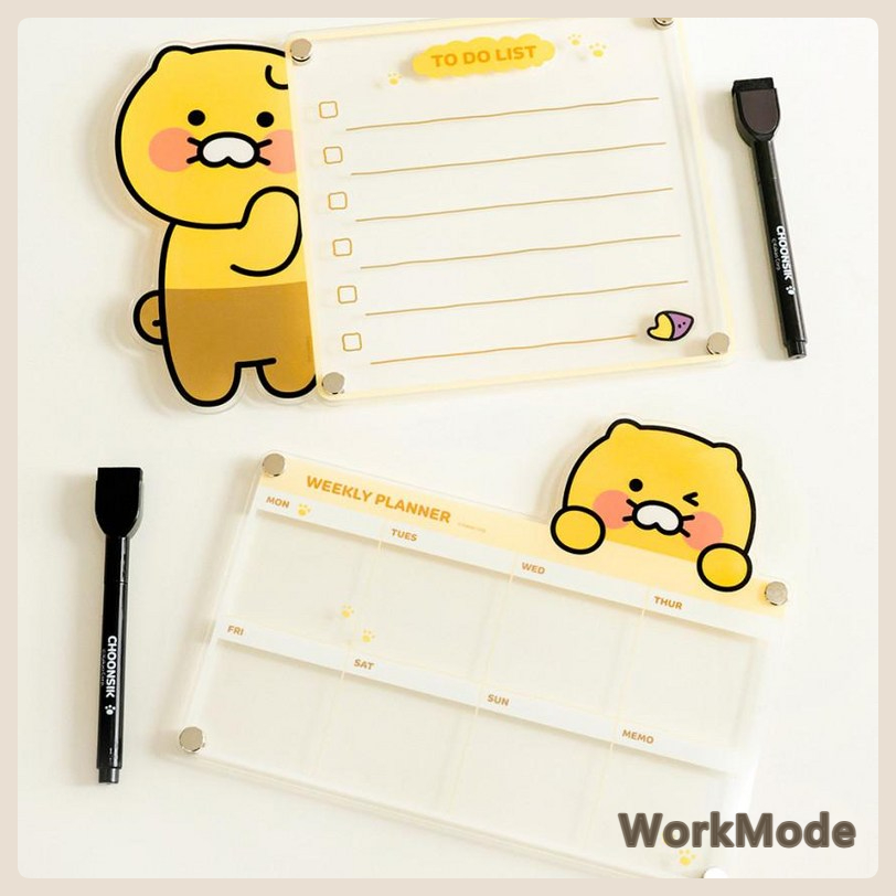 KAKAO FRIENDS Choonsik Từ Acrylic Memo Board Set Dry Eraser Marker 2 Tùy chọn