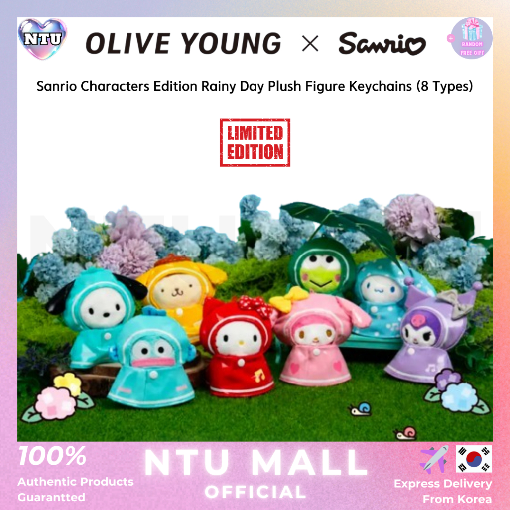 [Olive young X Sanrio] Nhân vật Sanrio MỚI Phiên bản giới hạn Nhân vật Sanrio Ngày mưa Móc khóa hình