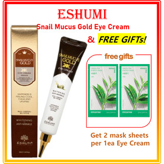 Kem dưỡng mắt eshumi snail mucus gold eye cream quà tặng miễn phí #10  Serum hạt giống innisfree 15ml    Eshumi Snail Mucus Gold Eye Cream 