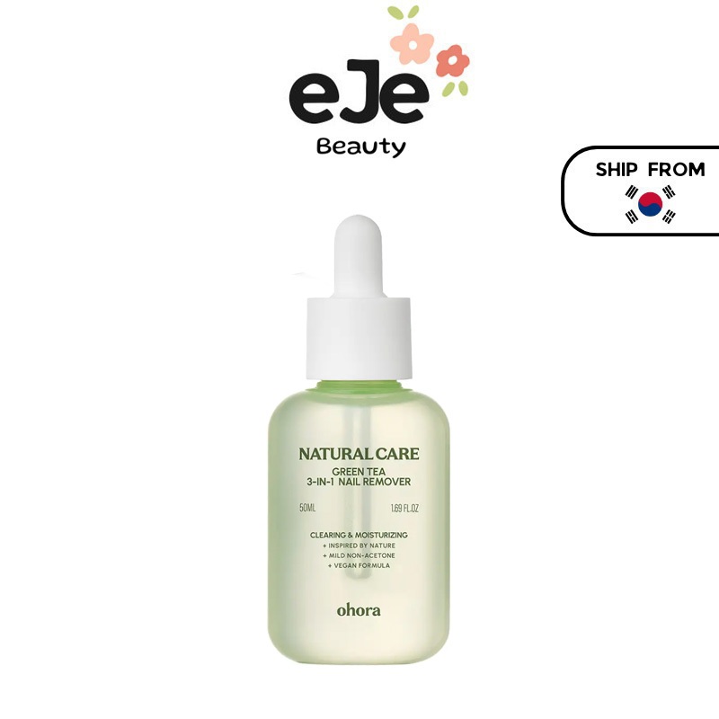 [OHORA] Sữa Tẩy Móng Tay 3 Trong 1 Trà Xanh 50ml