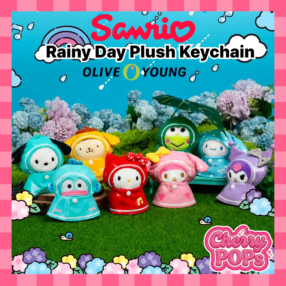 [Sanrio x Olive Young] Bộ sưu tập móc khóa sang trọng nhân vật Sanrio đích thực ngày mưa | Tàu từ Hà