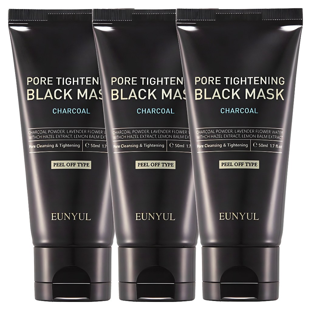 [EUNYUL] Charcoal Pore Tightening Black Peel Off Mask Pack 50ml 3 chiếc Sebum Care