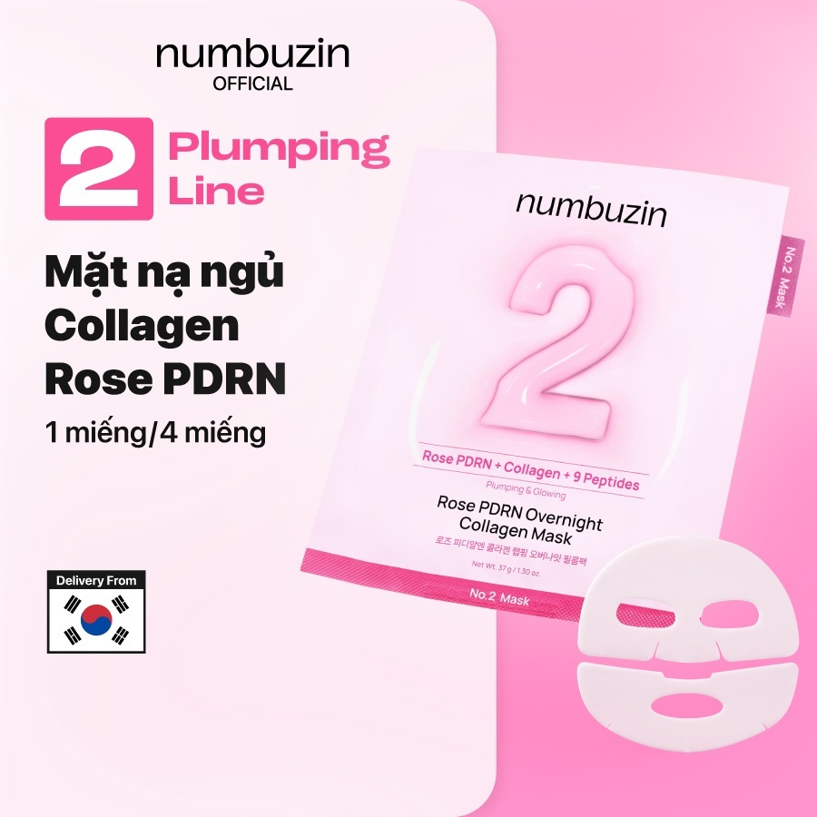 Mặt nạ Collagen qua đêm PDRN số 2 Rose (1miếng / 4miếng)