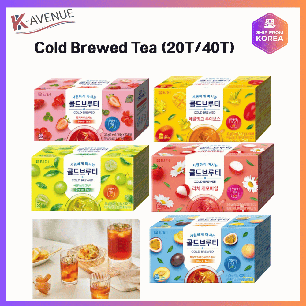 [Damtuh] 0Kcal Trà ủ lạnh 5 vị 20t / 40t / Dâu dâm bụt / Đào & Trái cây thời trang Trà đen / Trà xan