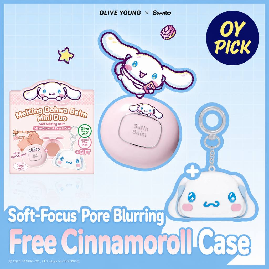 Bộ đôi TOOQ Mini Satin Dohwa Balm Sanrio Cinnamoroll | Balm Blush đa năng Hàn Quốc