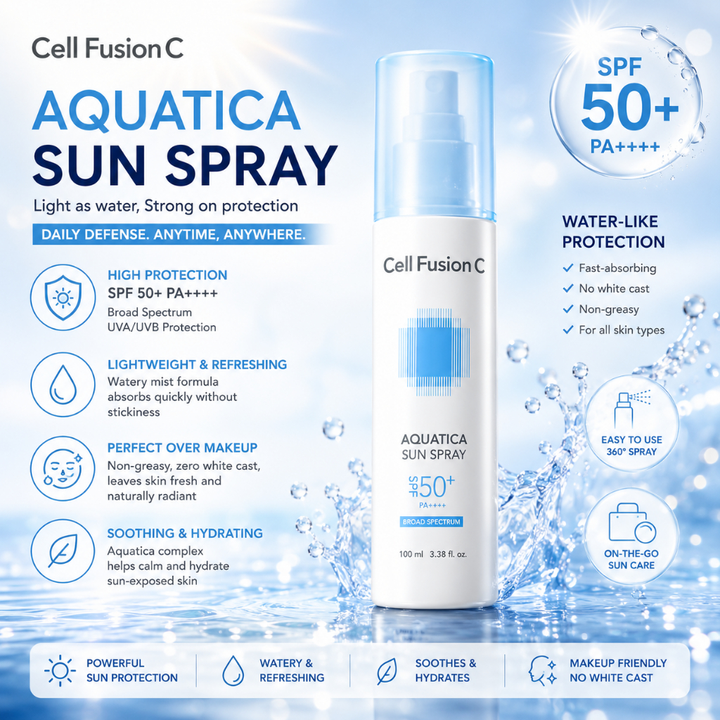 [Cell Fusion C] Xịt chống nắng Aquatica 100 mL / K-Beauty