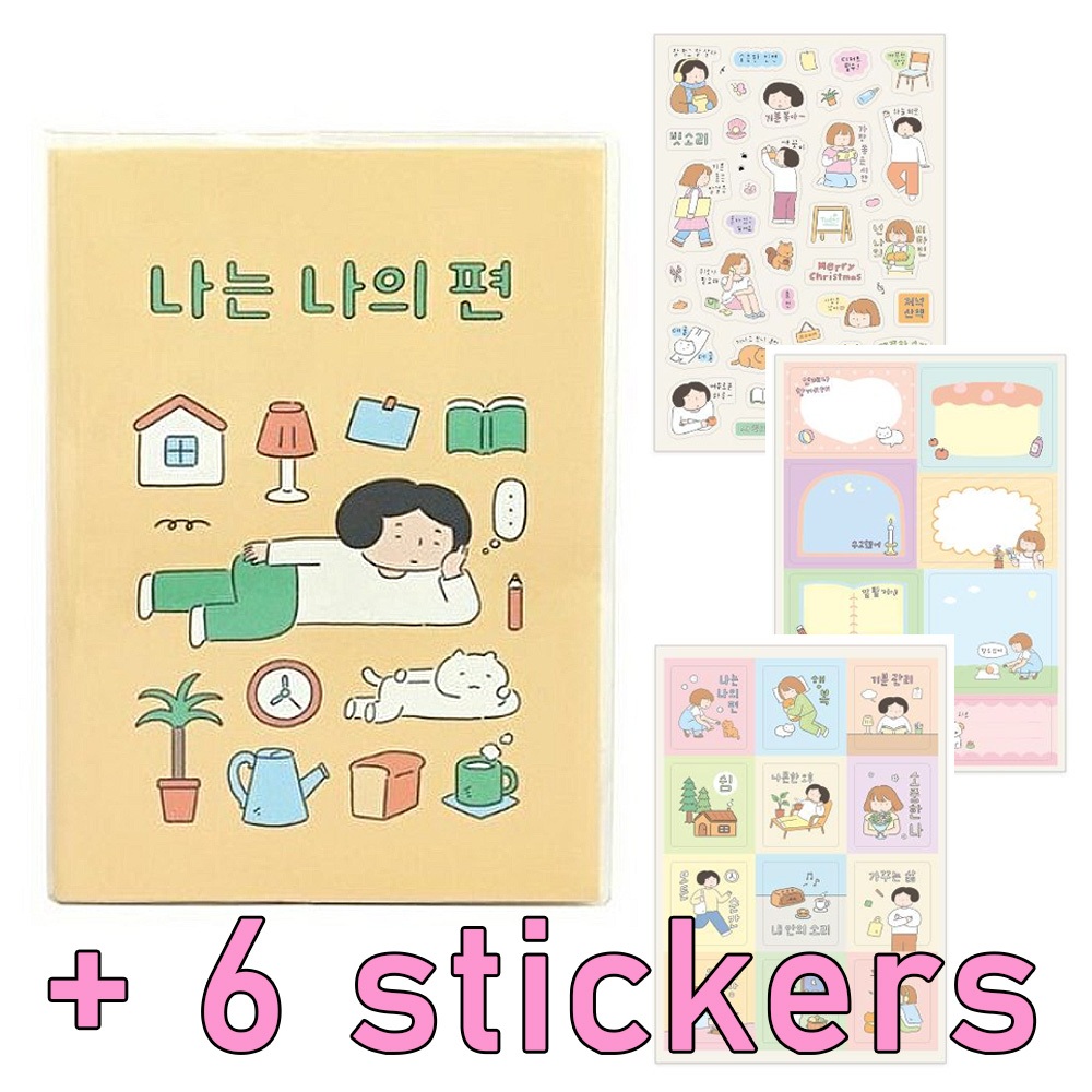 KOREA 2027 ILSANG Diary +6 Stickers +PVC Cover Sổ Kế Hoạch Tháng, Sổ Lịch Tuần, Sổ Nhật Ký Hàng Ngày