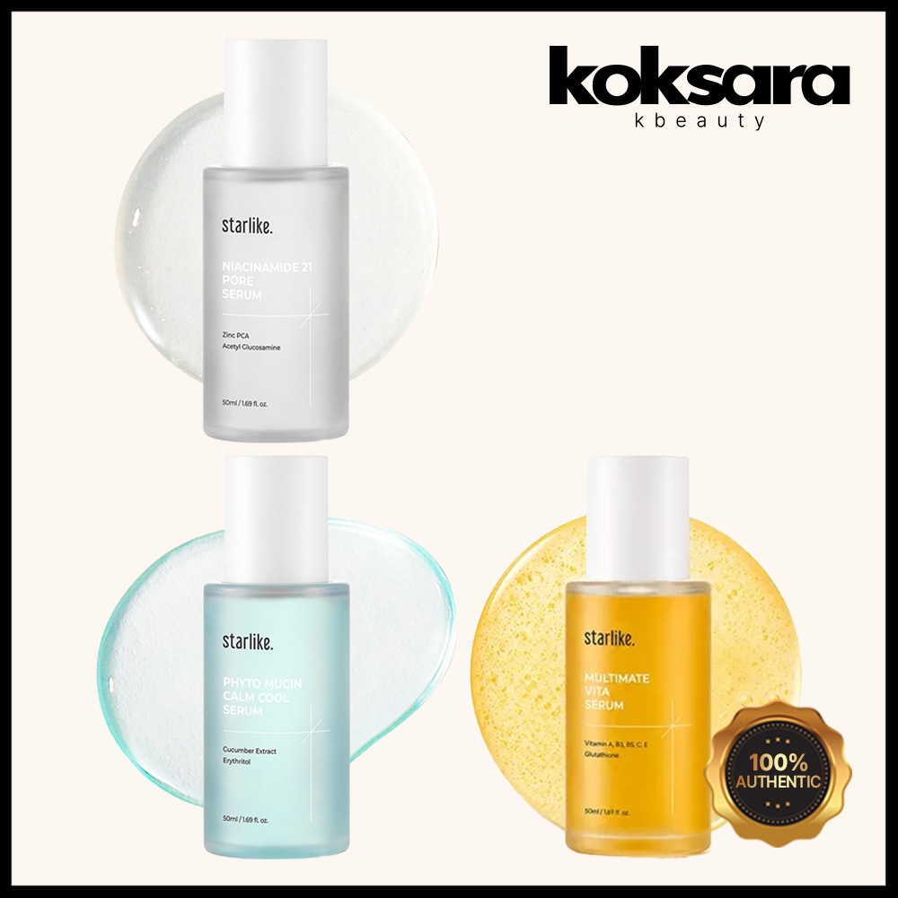 Starlike Serum Collection 50ml (Niacinamide 21 Pore Serum • Phyto Mucin Calm Cool Serum • Multimate 