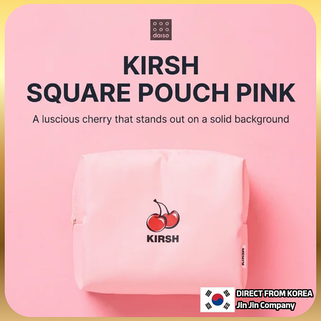 [Daiso] Túi vuông KIRSH Màu hồng / Túi trang điểm Hộp đựng mỹ phẩm / K-TREND DAISO x KIRSH