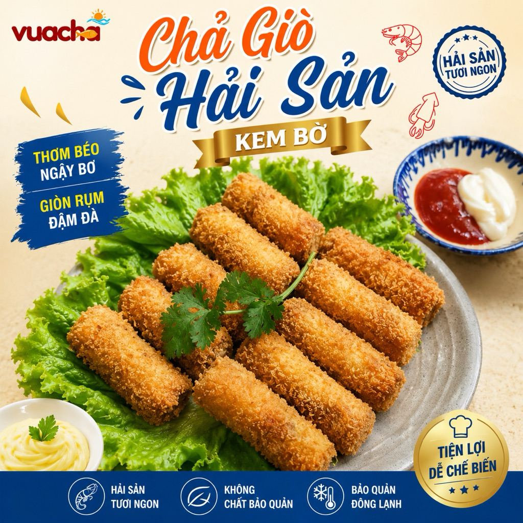 Chả giò hải sản kem bơ - Thơm ngon beo béo - [Hoả tốc HCM]