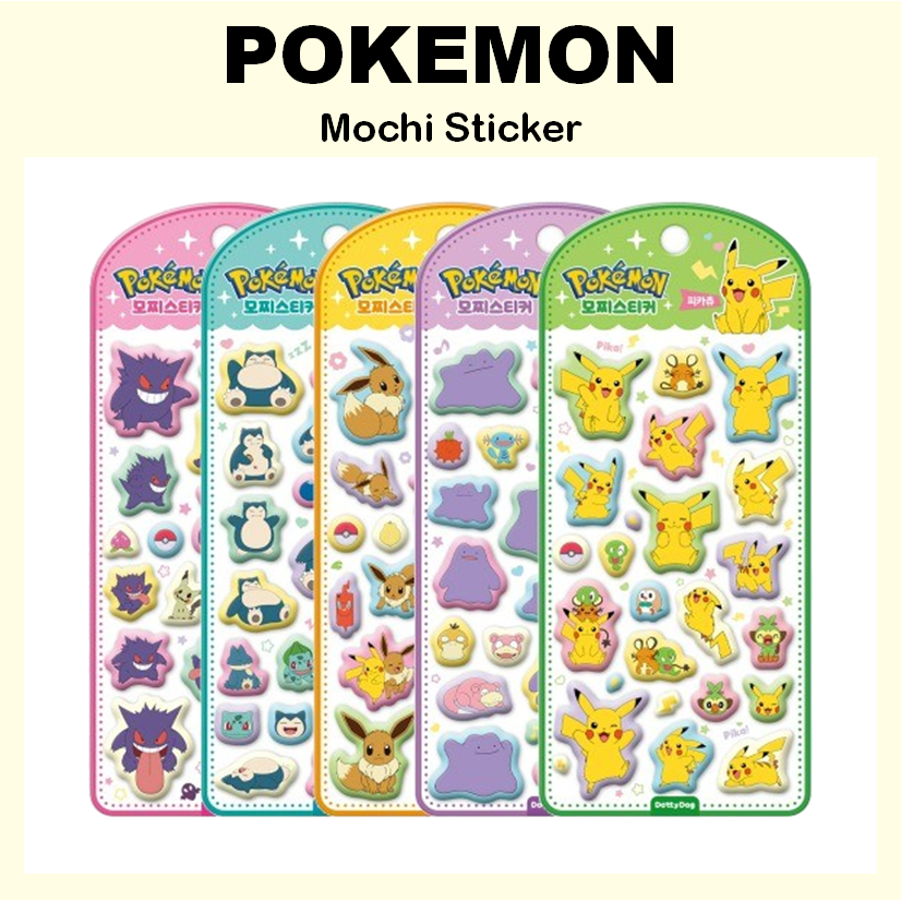 [POKEMON] Nhãn dán Mochi (Pikachu / Ditto / Eevee / Snorlax / Gengar)