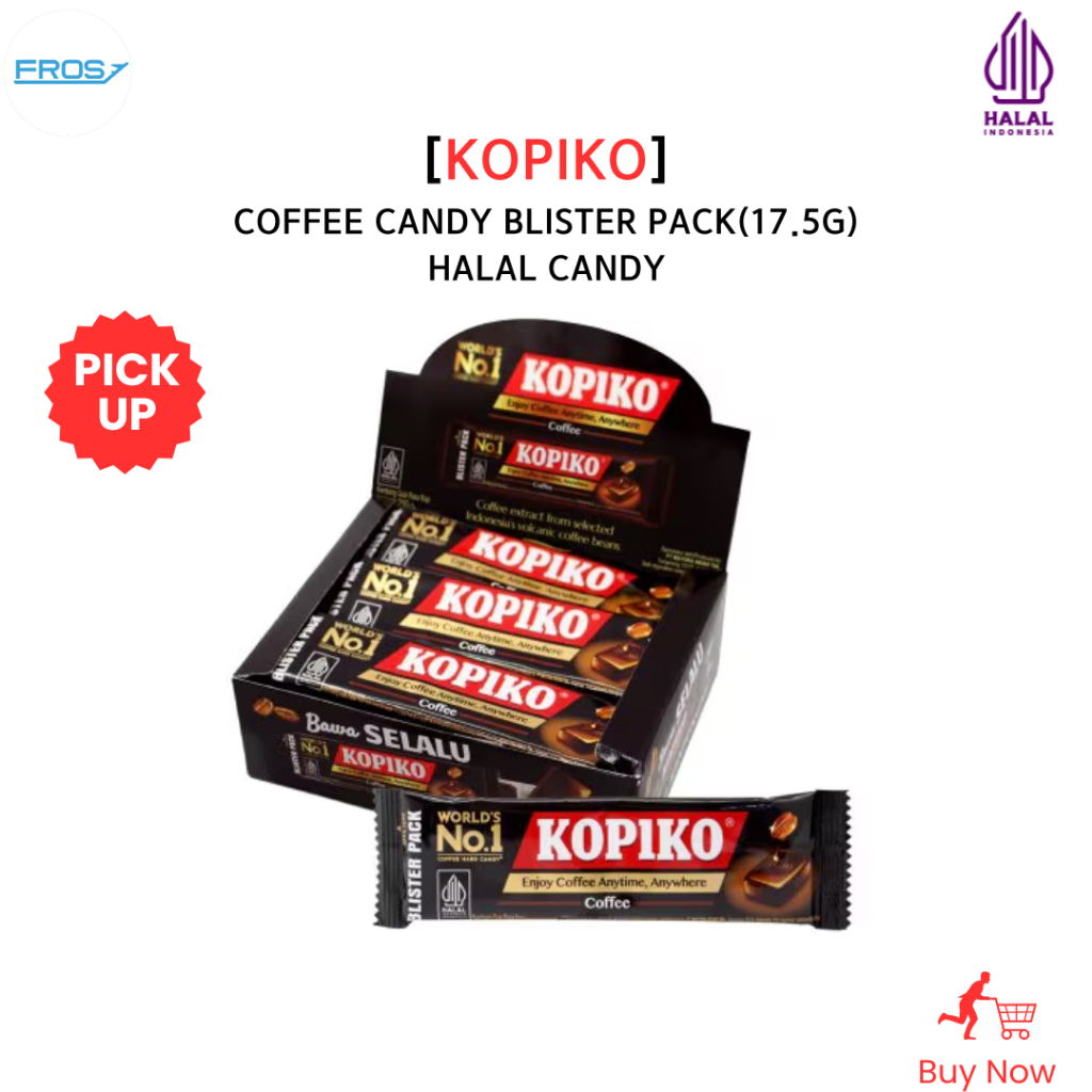 [KOPIKO] Gói vỉ kẹo cà phê (17,5g) Kẹo Halal