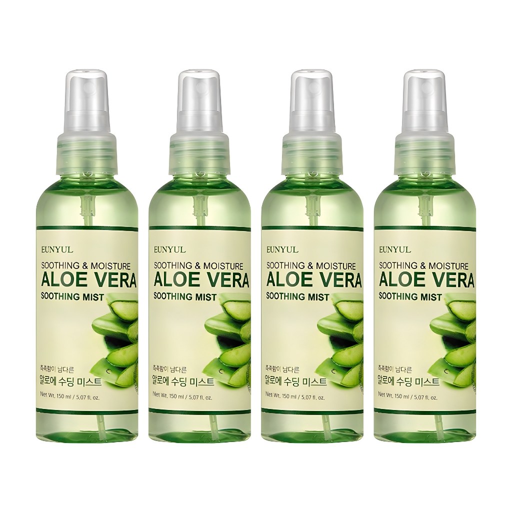 EUNYUL Aloe Soothing Mist Spray 150ml x4 Dưỡng Ẩm Làm Mát Facial Mist Hydrating Face Mist Da Nhạy Cả