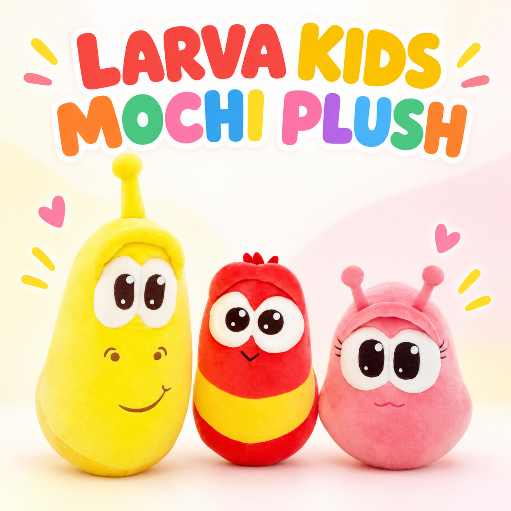 Búp Bê Sang Trọng Larva Mochi 25cm Nhân Vật Mềm Đệm Đồ Chơi Vàng Đỏ Hồng