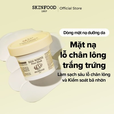 [SKINFOOD Official] Mặt nạ rửa lòng trắng trứng tẩy tế bào chết và làm mịn da Egg White Pore Wash Off Mask 120g