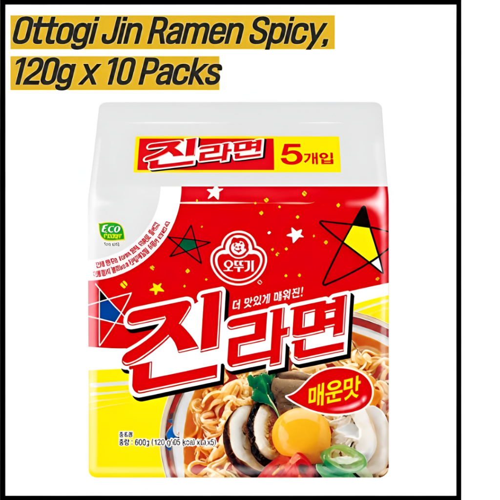 Ottogi Jin Ramen Cay, 120g x 10 Gói
