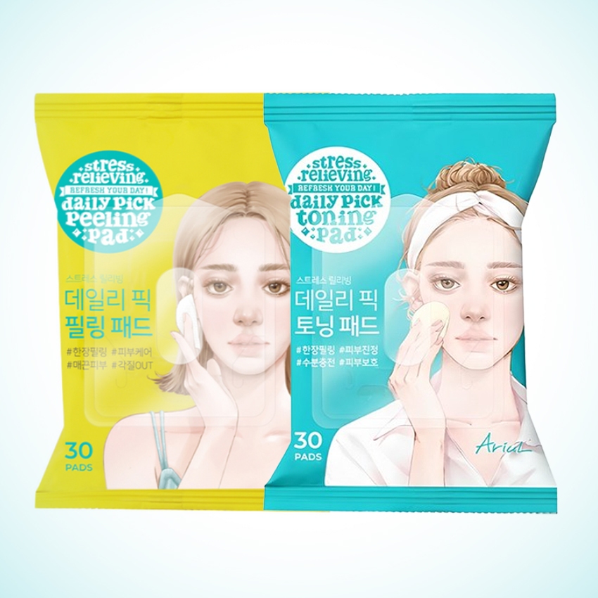 Ariul Daily Pick Toning Pad 57g 30 miếng / Ariul Daily Pick Peeling Pad 57g 30 miếng