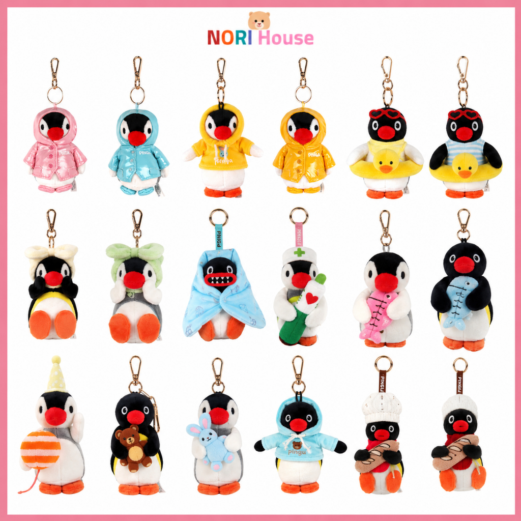 Pingu Móc Khóa Gấu Bông Chính Hãng Hàn Quốc 10cm Plush Keychain Chim Cánh Cụt Kawaii Quà Tặng