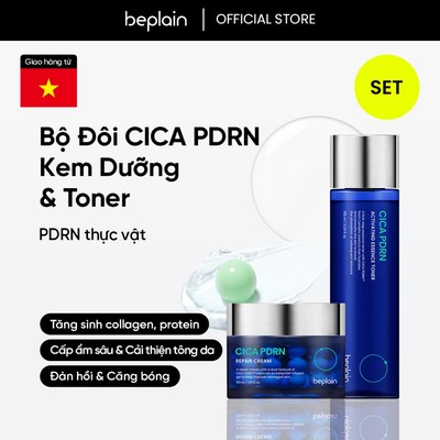 [Beplain Chính Hãng] [Combo độc quyền] Kem dưỡng BEPLAIN PDRN Rau Má đàn hồi & trẻ hóa làn da, cấp ẩm & căng bóng Cica PDRN 50ml & Toner 155ml