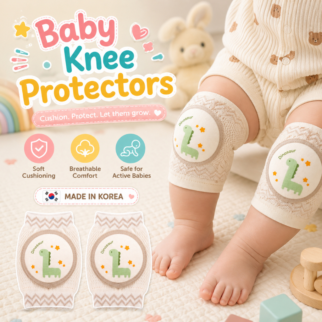 Yomilock Organic Baby Knee Pads 0-3 Years 1 Pair Soft Crawling Protector Korean Baby Products