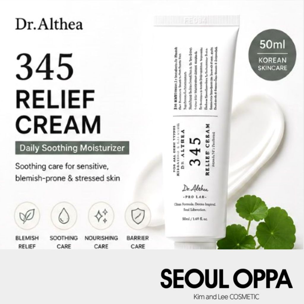 [Dr. Althea] 345 Relief Cream 50 ml / SeoulOppa / thuần chay