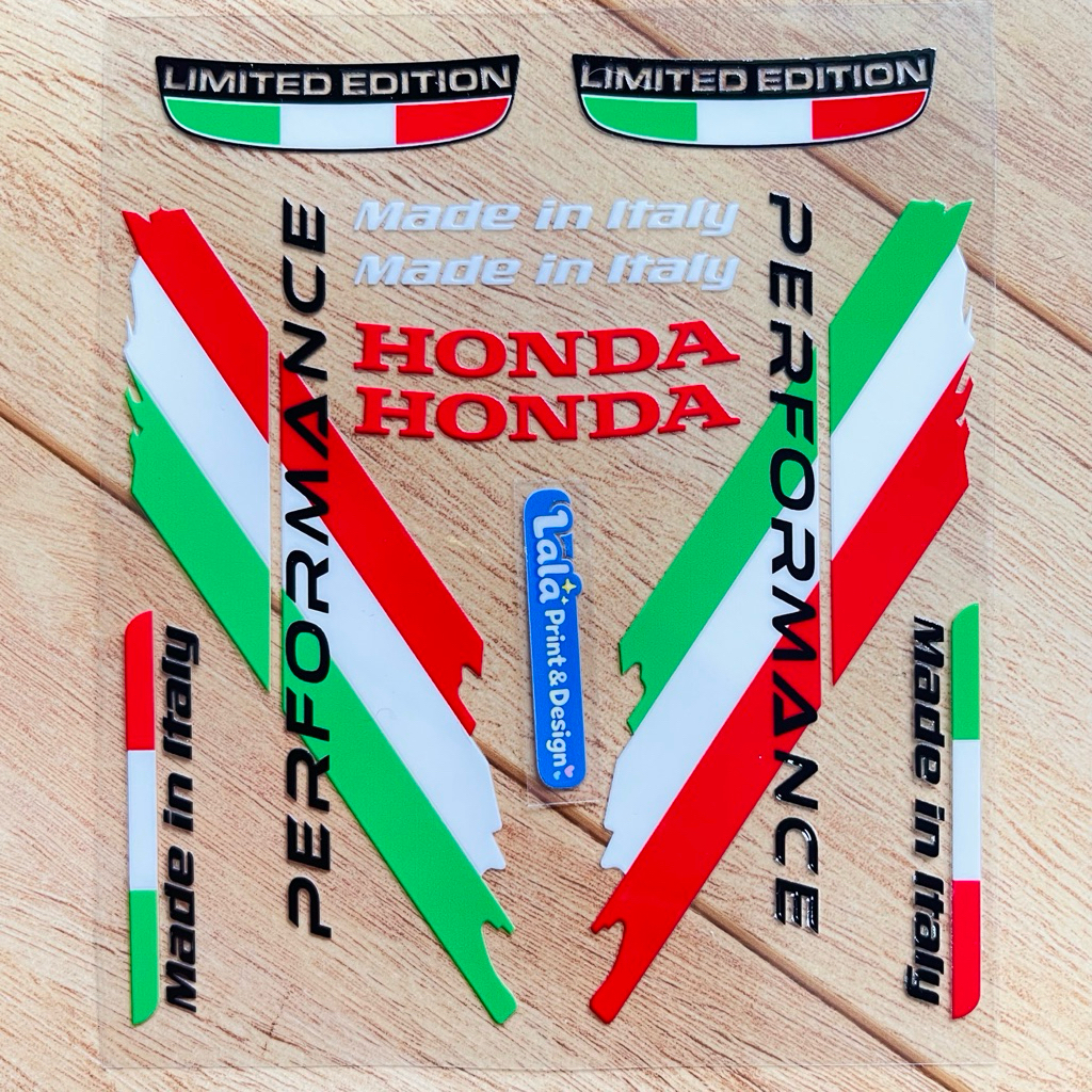 Set tem UV DTF PERFORMANCE ITALY Dán Xe Máy SH | Dán Trang Trí Thân Xe chống Nước - Bền Màu