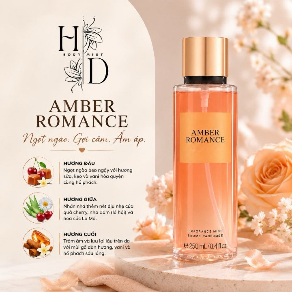 TESTER AMBER ROMANCE | AMBER ROMANCE SHIMMER - Xịt Thơm Body