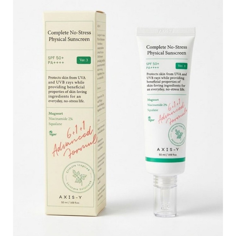 [AXIS-Y] Kem chống nắng vật lý hoàn chỉnh không căng thẳng V3 SPF50 + PA + + + 50ml Mineral Sun Care