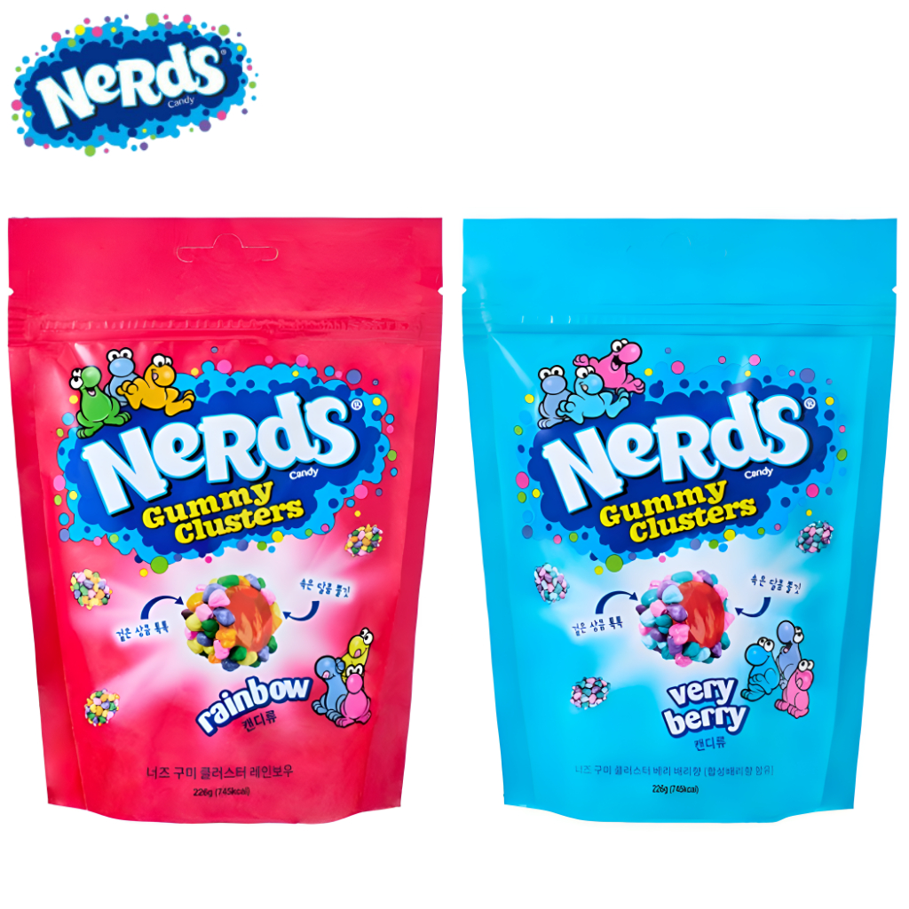 [Nerds] Gummy Clusters Rainbow & Very Berry , 141g / 226g Fruity Crunchy Chewy Candy Kẹo nhai giòn t
