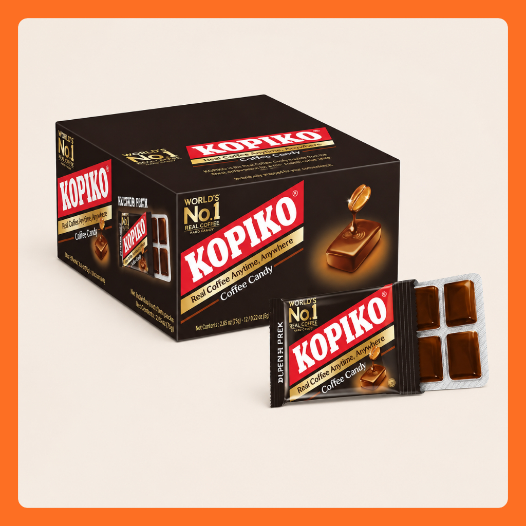 [KOPIKO] Gói vỉ kẹo cà phê 32g × 12 cái / Kẹo ăn nhẹ hương vị cà phê thật