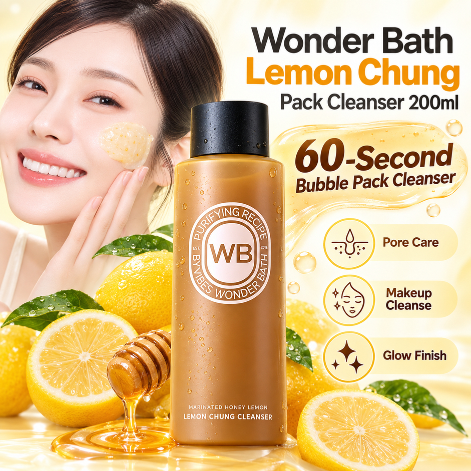 Sữa rửa mặt WONDER BATH Lemon Chung Pack Honey Lemon 200ml 1pc