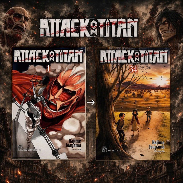 Truyện - Attack On Titan Trọn Bộ 34 Tập Full Seal