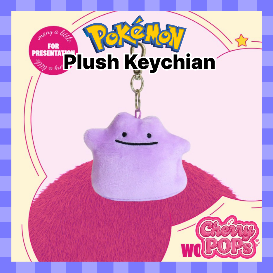 [Pokémon] Móc khóa sang trọng Ditto | Dễ Thương Ditto 8cm Mini Mềm Túi Búp Bê Quyến Rũ, Kawaii Tím P
